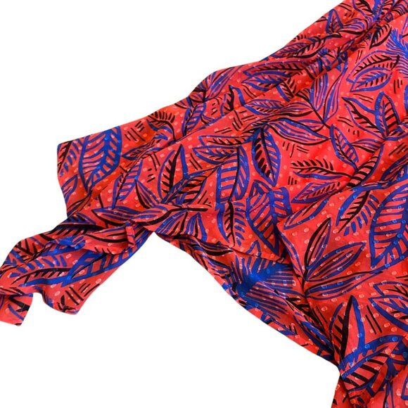 Alexis For Target Flowy Hem Leaf Print Dress Tie Shoulders Smocked Top Small - Picture 9 of 12